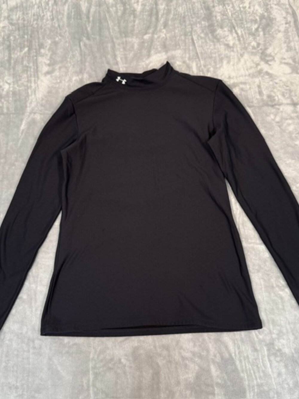Under Armour Boys L ColdGear Black Fitted Mock Neck Long Sleeve Base Layer